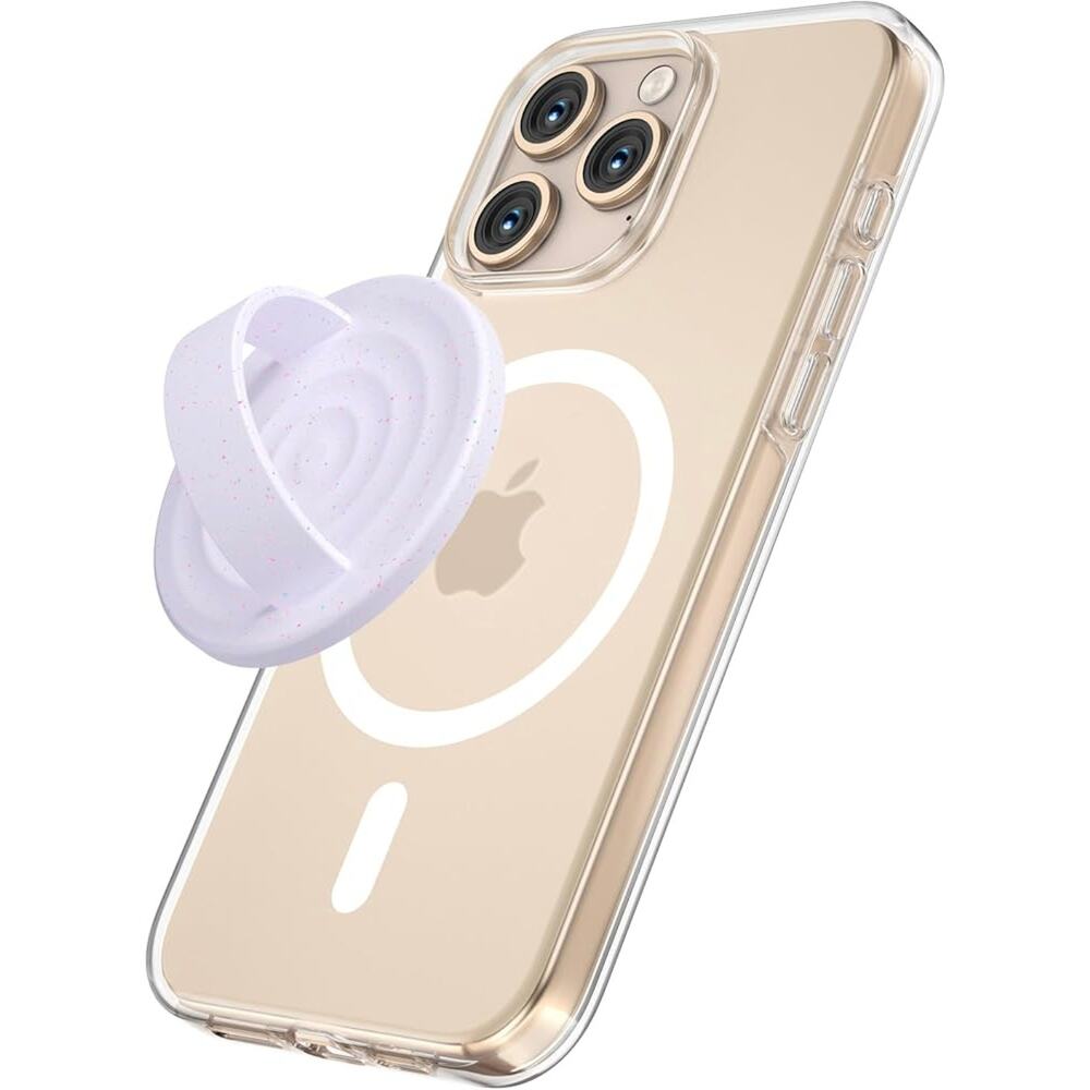 Magnetic Phone Grip Holder MagSafe Ultra Thin Silicone Lavender & Glitter sb 31